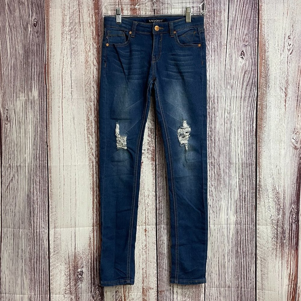 Vigoss Jeans The Thompson Skinny Distressed Girls Size 14 Jeans. #5025